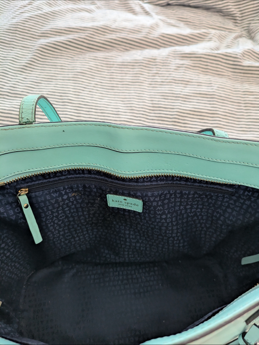 Kate Spade Teal Leather Tote - Picture 10 of 12